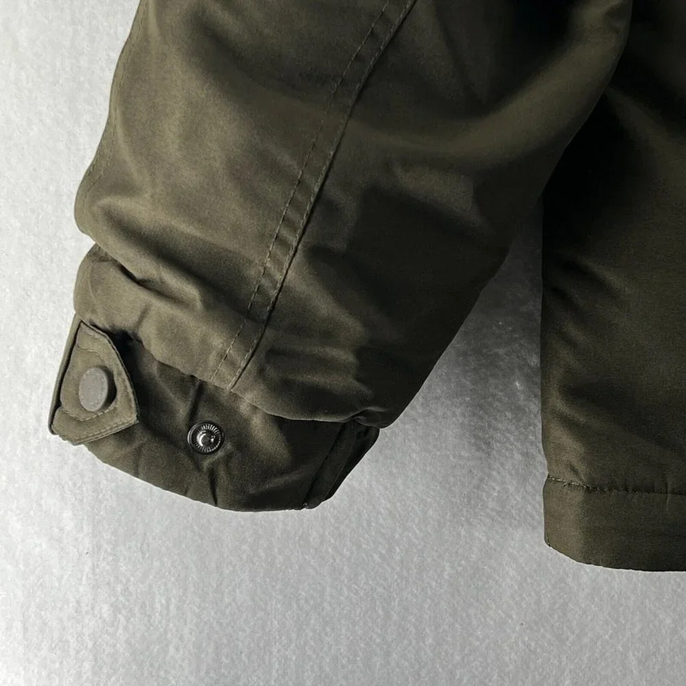 Dockers Soft Shell Jacket Mens Size M Full Zip Snap Fleece Lined Khaki Green - Picture 7 of 11